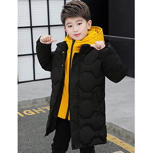 4 6 8 10 12 14 Χρόνια Big Boys Jacket Φθινόπωρο Χειμώνας Παχύ Ζεστό Έφηβο Παιδικά Μπουφάν Μόδα Μακρύ Στιλ Φερμουάρ με κουκούλα για αγόρια
