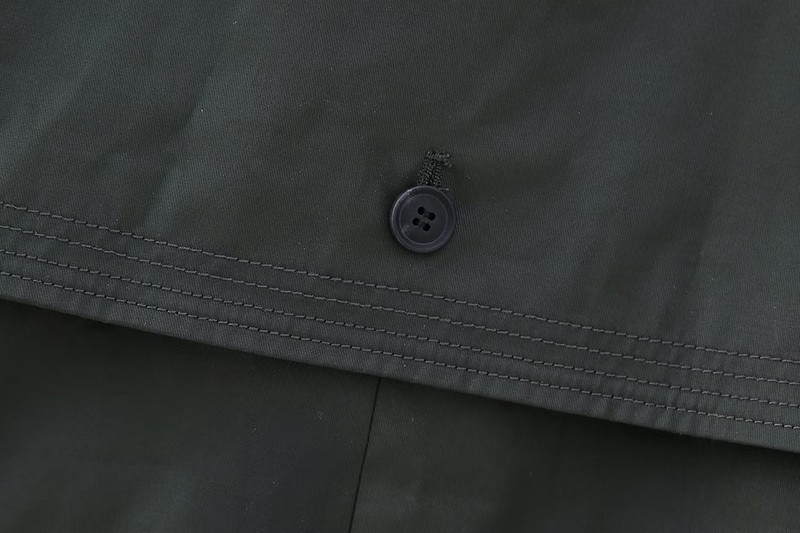 Nove ženske modne prevelike skraćene trenčkote Vintage Ženska kratka vjetrovka s dugim rukavima, vojnozelena jakna