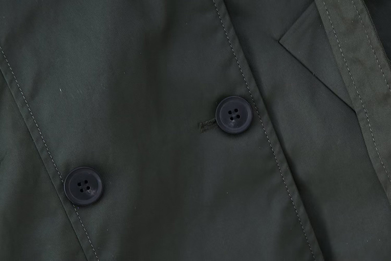 Nove ženske modne prevelike skraćene trenčkote Vintage Ženska kratka vjetrovka s dugim rukavima, vojnozelena jakna