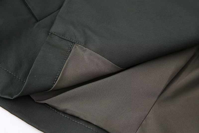 Nove ženske modne prevelike skraćene trenčkote Vintage Ženska kratka vjetrovka s dugim rukavima, vojnozelena jakna