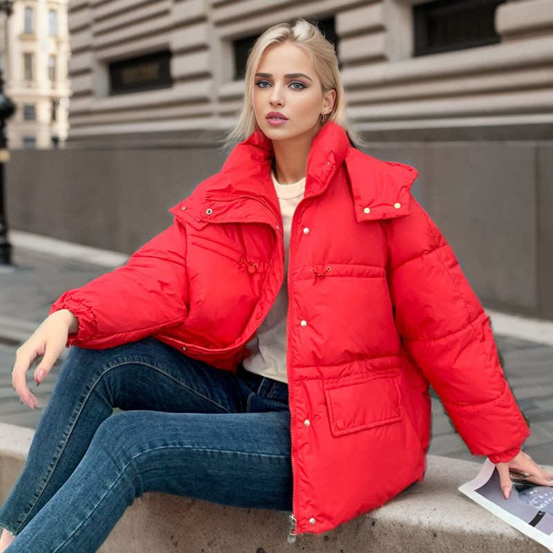 2023. Zimske puhove pamučne podstavljene jakne Ženske korejske široke srednje duge kapute Ženske tople gornje odjeće visoke kvalitete Parke Ženski kaput