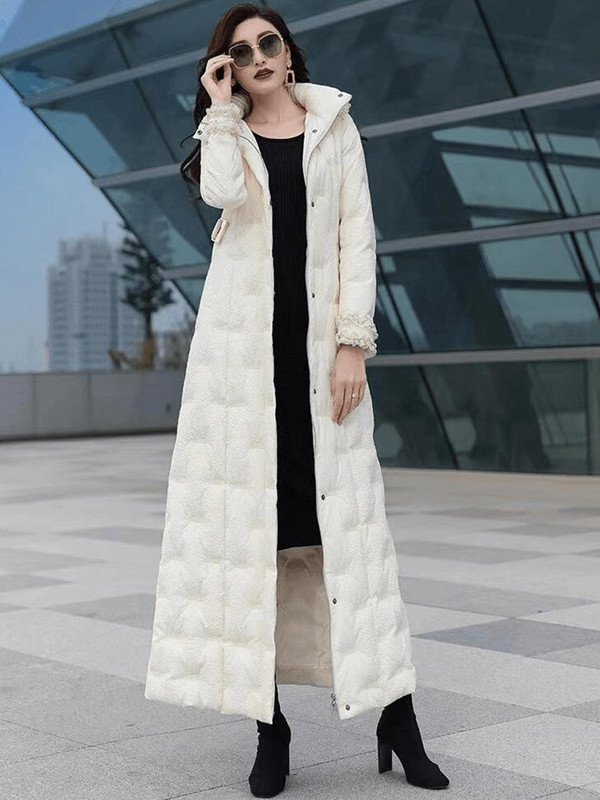 Ženska zimska duga jakna 2023. Parka s kapuljačom i pojasom Ženska jakna s vezom Ženski prošiveni kaput Vjetrootporna vanjska odjeća