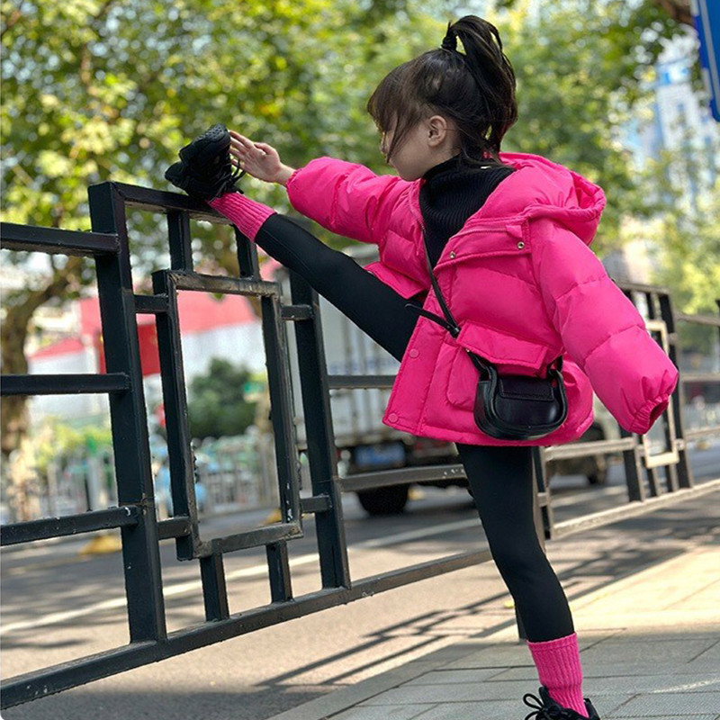 Zimska pamučna jakna Kaput s kapuljačom za djevojčice Modna labava udobna gornja odjeća Dječja parka Snježno odijelo Ležerna odjeća za van 2-8 godina