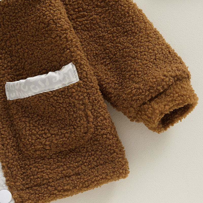 BeQeuewll Jesen Zima Ležerni kaput za djevojčice, dugih rukava, zakopčavanje na rever, nejasna gornja odjeća kontrastne boje za 1-6 mjeseci