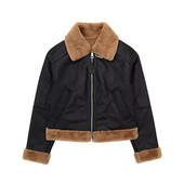 2023 Loose Moto Biker Winter Shearling Δερμάτινα μπουφάν από δέρμα προβάτου Streetwear Thicken Parka Faux Leather Lamb Fur Outwear