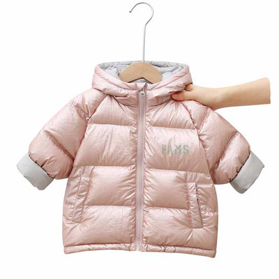 2021 Winter Down Jacket Νέα Προϊόντα Παιδικά Παχύ 2-6Y Παιδιά Αγόρια και κορίτσια Φωτεινή επιφάνεια Ζεστό παλτό με κουκούλα μόδας
