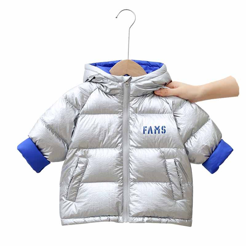 2021 Winter Down Jacket Νέα Προϊόντα Παιδικά Παχύ 2-6Y Παιδιά Αγόρια και κορίτσια Φωτεινή επιφάνεια Ζεστό παλτό με κουκούλα μόδας