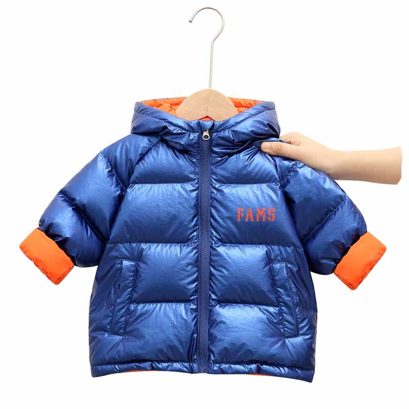 2021 Winter Down Jacket Νέα Προϊόντα Παιδικά Παχύ 2-6Y Παιδιά Αγόρια και κορίτσια Φωτεινή επιφάνεια Ζεστό παλτό με κουκούλα μόδας
