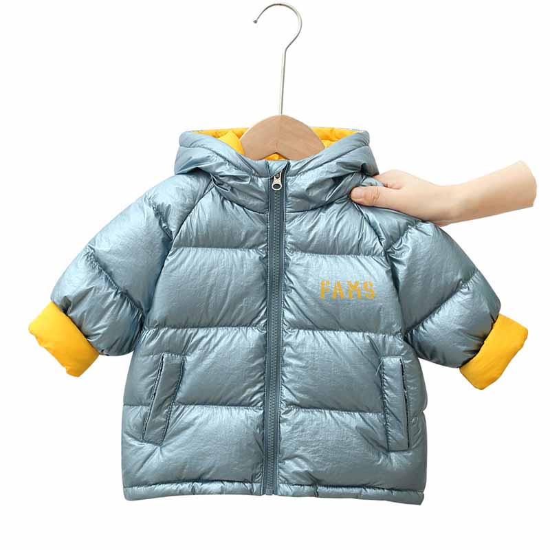 2021 Winter Down Jacket Νέα Προϊόντα Παιδικά Παχύ 2-6Y Παιδιά Αγόρια και κορίτσια Φωτεινή επιφάνεια Ζεστό παλτό με κουκούλα μόδας