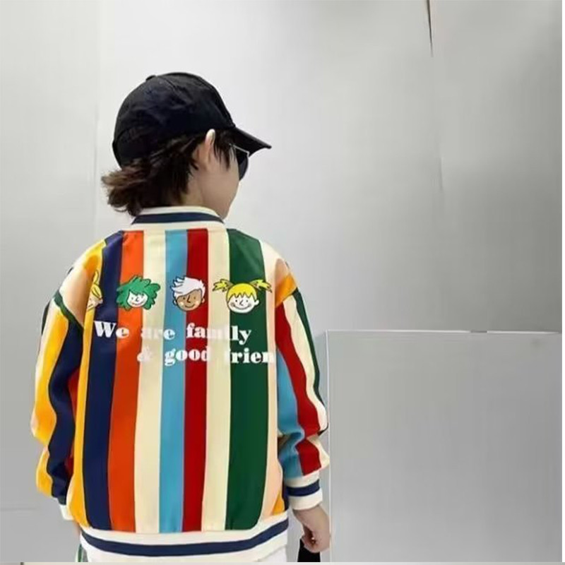 Παιδικά τζιν μπουφάν Rainbow Βρεφικά ρούχα για αγόρια Ανοιξιάτικα φθινοπωρινά ρούχα Παιδικά εξωτερικά ρούχα 2 3 4 6 7 8 Έτος 2023 Νέο