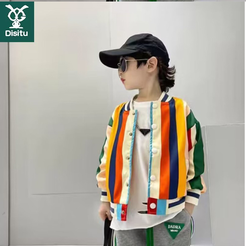 Παιδικά τζιν μπουφάν Rainbow Βρεφικά ρούχα για αγόρια Ανοιξιάτικα φθινοπωρινά ρούχα Παιδικά εξωτερικά ρούχα 2 3 4 6 7 8 Έτος 2023 Νέο