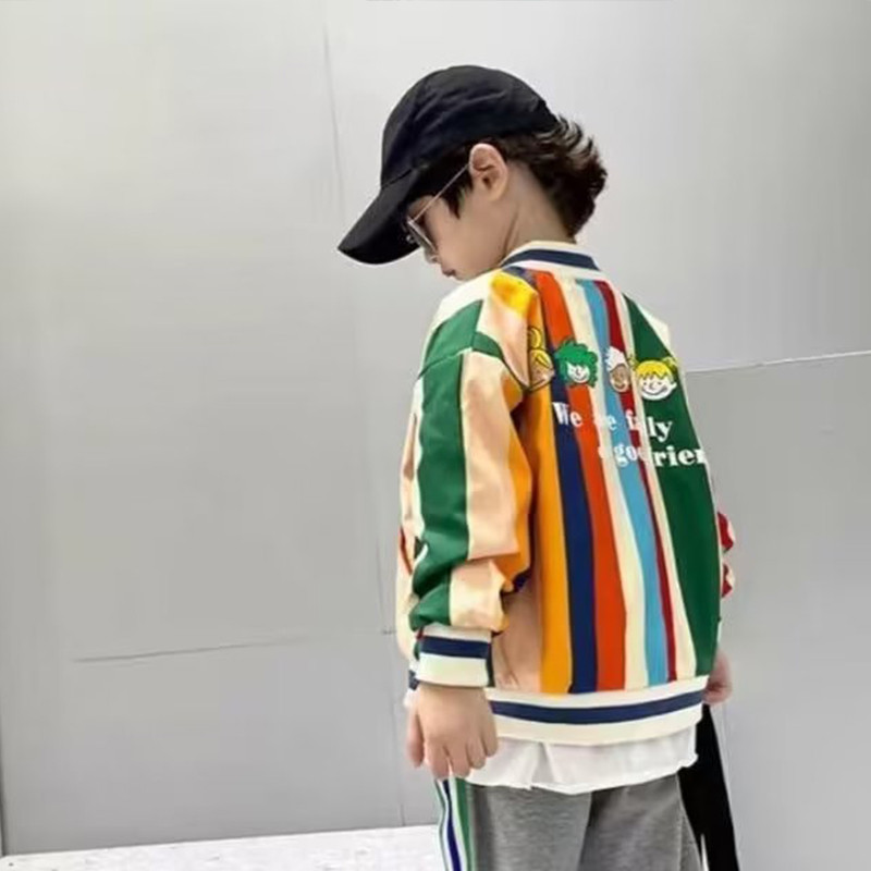 Παιδικά τζιν μπουφάν Rainbow Βρεφικά ρούχα για αγόρια Ανοιξιάτικα φθινοπωρινά ρούχα Παιδικά εξωτερικά ρούχα 2 3 4 6 7 8 Έτος 2023 Νέο