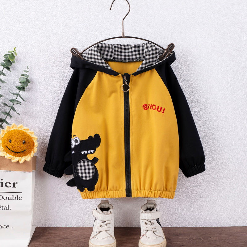 Proljeće Jesen Dječji kaput s crtićima dinosaura za dječake Dječja odjeća Dječja loptica Pulover za dojenčad Jakna za malu djecu Gornja odjeća 0-5 godina