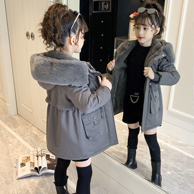 5-14 godina zimski kaput za djevojčice plus baršunasta jakna koja održava toplinu za djevojčice parka snježno odijelo modna tinejdžerska dječja gornja odjeća s kapuljačom