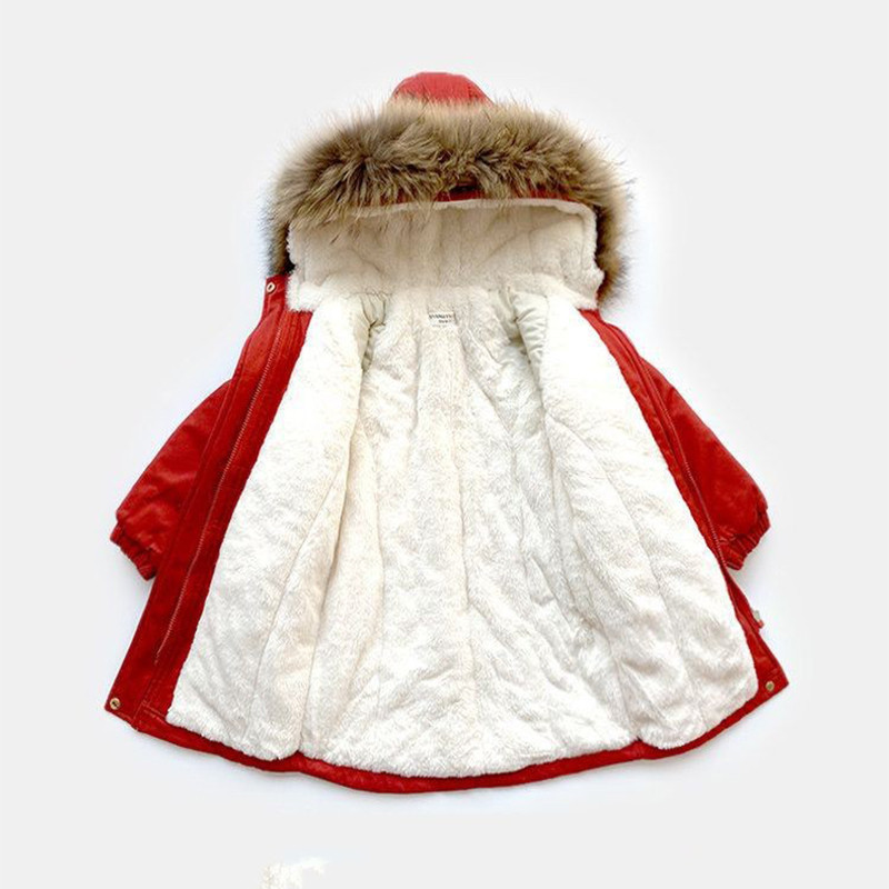Nova pamučna jakna s kapuljačom za djevojčice Zimska plišana gornja odjeća od baršuna Dječja parka Snježno odijelo Ležerna odjeća