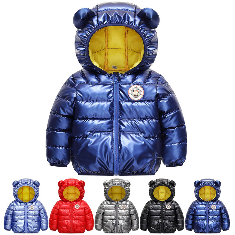 Zimski kaputić s kapuljačom s medvjeđim ušima i kapuljačom, otporan na vjetar, otporan na vjetar, dječji zimski kaputi Dječje podstavljene jakne za 8 godina