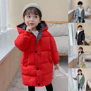 Прохождащо бебе Детско момиче Пуловер Палто Зимно дебело топло палто с качулка Ветроустойчиво палто Меко яке