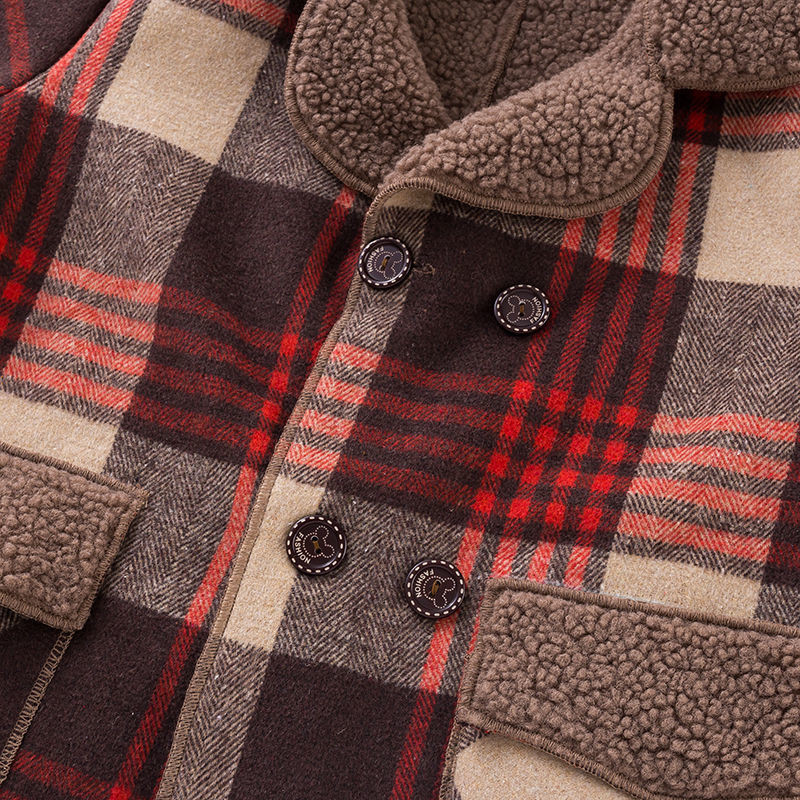 Χειμερινό παλτό για αγόρια Χοντρό μάλλινο μπουφάν μακρύ για παιδιά Ζεστό καρό πανωφόρι φθινόπωρο Αγγλία Teenage Boy Παιδικά Ρούχα 3-12 ετών