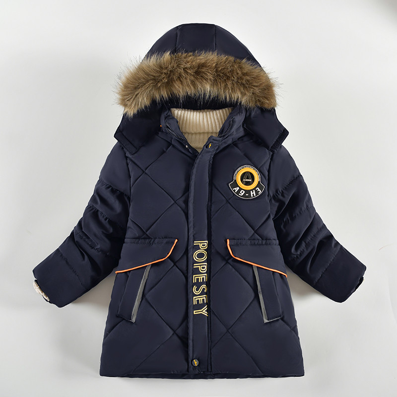 4 5 6 7 8 ετών Χειμερινό μπουφάν για αγόρια Keep ζεστό Χοντρό Μόδα με κουκούλα Παιδικά εξωτερικά ρούχα Φθινοπωρινό γούνινο γιακά φερμουάρ Χριστουγεννιάτικο παλτό Νέο