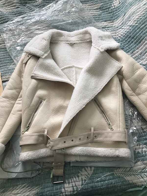 Ailegogo Zimski kaputi Ženske debljine od umjetne kože Krzno Javčje kože Ženska krznena Kožna jakna Avijatičar Outwear Casaco Feminino