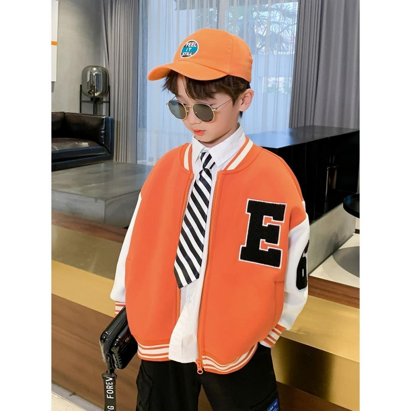 Ulična uniforma za bejzbol s jednim kopčanjem, s O-izrezom, ležerne jakne s ispisanim slovima i krpicama, modne jakne za dječake, proljeće jesen