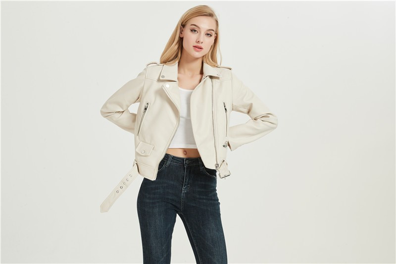 RARF proljeće i jesen 2023. Nova PU jakna od umjetne kože s remenom ženska motoristička jakna na preklop crna biciklistička jakna s patentnim zatvaračem