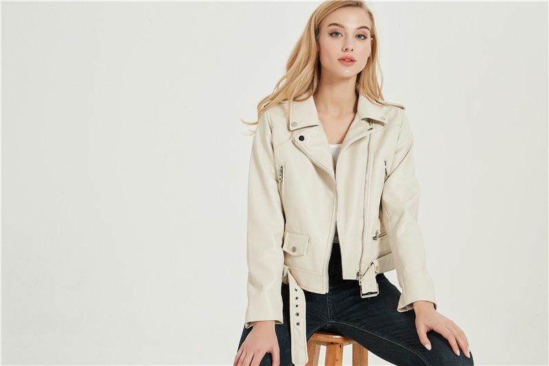 RARF proljeće i jesen 2023. Nova PU jakna od umjetne kože s remenom ženska motoristička jakna na preklop crna biciklistička jakna s patentnim zatvaračem