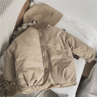 Zimska deblja dječja jakna Pamučna topla jakna Parka Jakna Jednobojni uniseks dječaci Djevojčice Kaput vanjske odjeće otporan na vjetar 1-6 godina