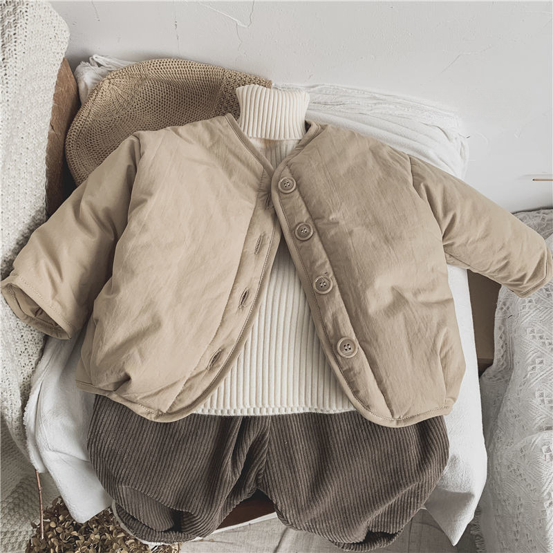 Zimska deblja dječja jakna Pamučna topla jakna Parka Jakna Jednobojni uniseks dječaci Djevojčice Kaput vanjske odjeće otporan na vjetar 1-6 godina