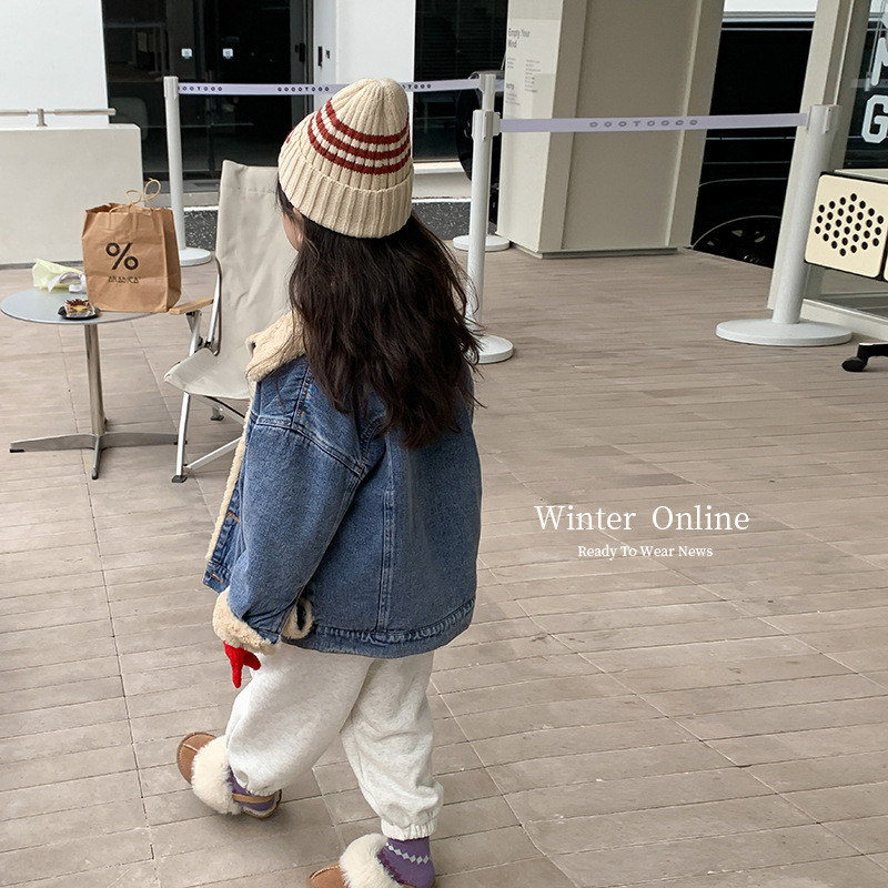 Novi dolazni kaput s trapericama za djevojčice Zimski modni kaput s vunenim ovratnikom za djevojčice Pamučna jakna s trapericama Pletena dječja odjeća za djevojčice