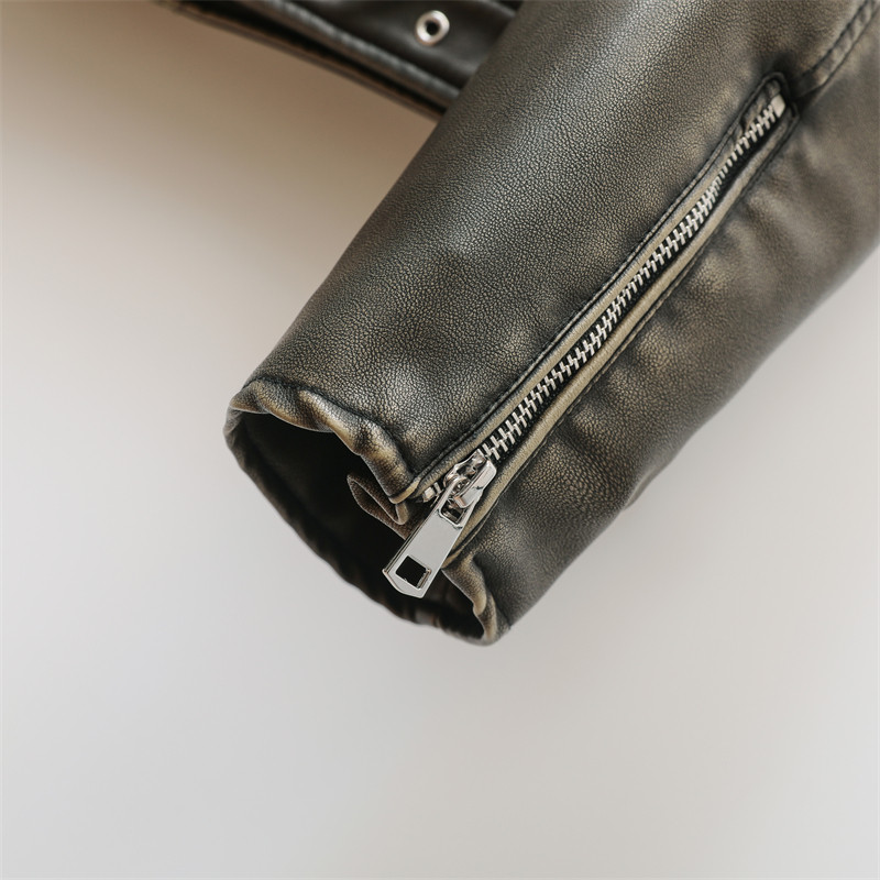 RARF ženska 2023. nova berba do stare isprane kože od imitacije kože PU jakna tipa lokomotive, ženski gornji kaput