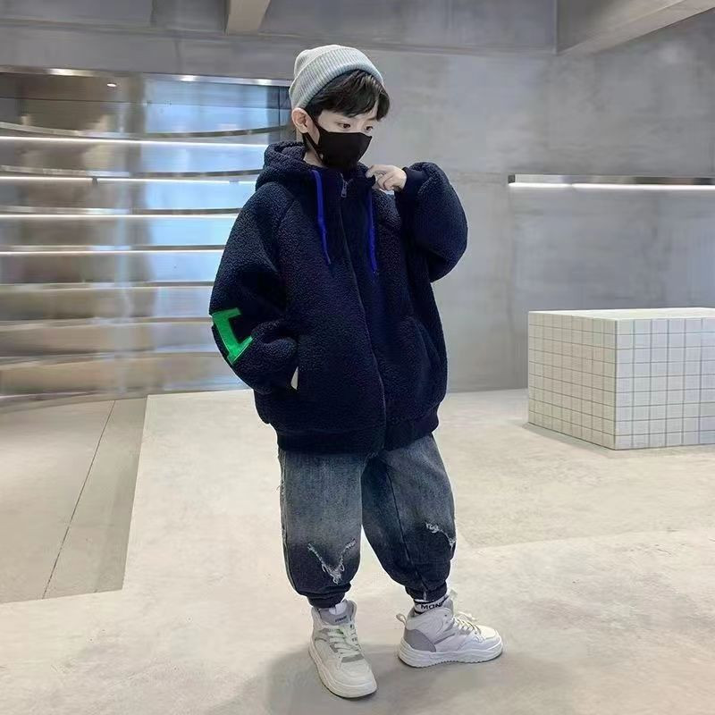 Modna dječja odjeća Jakna s patentnim zatvaračem za dječake plus debeli topli kaputi Zimska dječja gornja odjeća za bebe od 5-12 godina