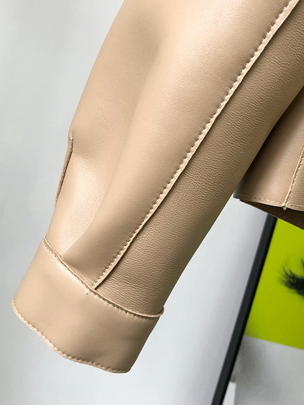 FTLZZ Proljeće Jesen Nova modna jakna od umjetne meke kože Ženska opuštena PU kožna kratka jakna s jednim gumbom Locomotive Chic Outwear