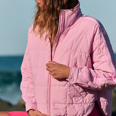 Őszi téli divat Új cipzáras kardigán párnázott dzseki, laza, álló gallér, egyszínű alkalmi kabátok nőknek utcai ruházat, kabát