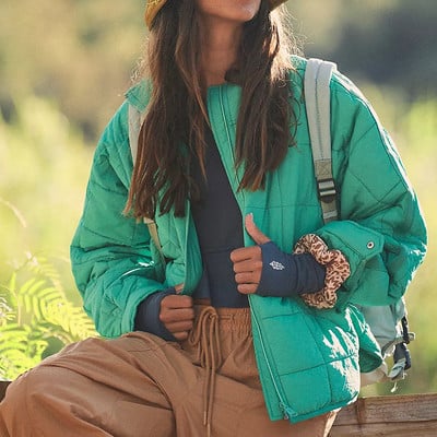 Őszi téli divat Új cipzáras kardigán párnázott dzseki, laza, álló gallér, egyszínű alkalmi kabátok nőknek utcai ruházat, kabát