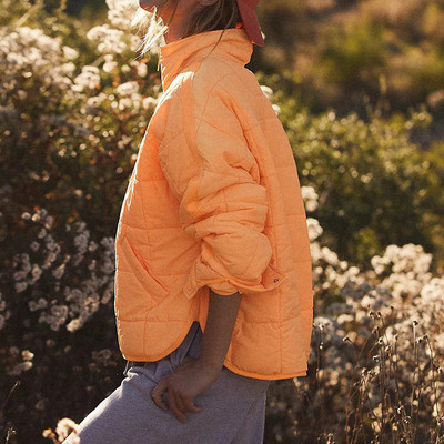 Őszi téli divat Új cipzáras kardigán párnázott dzseki, laza, álló gallér, egyszínű alkalmi kabátok nőknek utcai ruházat, kabát