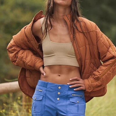 Őszi téli divat Új cipzáras kardigán párnázott dzseki, laza, álló gallér, egyszínű alkalmi kabátok nőknek utcai ruházat, kabát