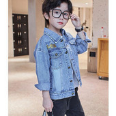 Modes bērnu zēnu džinsu mētelis 2022. gada pavasara rudens mazuļu zēnu apģērbs, 2 krāsu džinsu jaka, bērnu apģērbs 4 5 6 7 8 9 10 11 12 g.