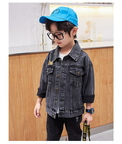 Modes bērnu zēnu džinsu mētelis 2022. gada pavasara rudens mazuļu zēnu apģērbs, 2 krāsu džinsu jaka, bērnu apģērbs 4 5 6 7 8 9 10 11 12 g.