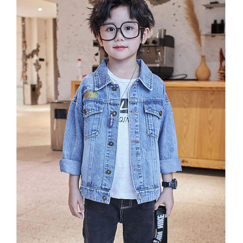 Modes bērnu zēnu džinsu mētelis 2022. gada pavasara rudens mazuļu zēnu apģērbs, 2 krāsu džinsu jaka, bērnu apģērbs 4 5 6 7 8 9 10 11 12 g.