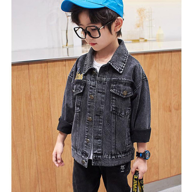 Modes bērnu zēnu džinsu mētelis 2022. gada pavasara rudens mazuļu zēnu apģērbs, 2 krāsu džinsu jaka, bērnu apģērbs 4 5 6 7 8 9 10 11 12 g.