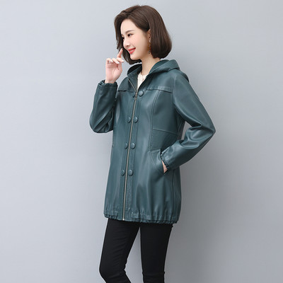 4XL bőrkabát, női, 2023. ősz, új PU bőrkabát, női, hosszú, vékony tavaszi motoros női ruházat, fekete divat