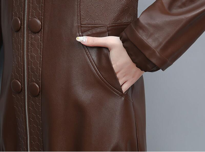 4XL bőrkabát, női, 2023. ősz, új PU bőrkabát, női, hosszú, vékony tavaszi motoros női ruházat, fekete divat