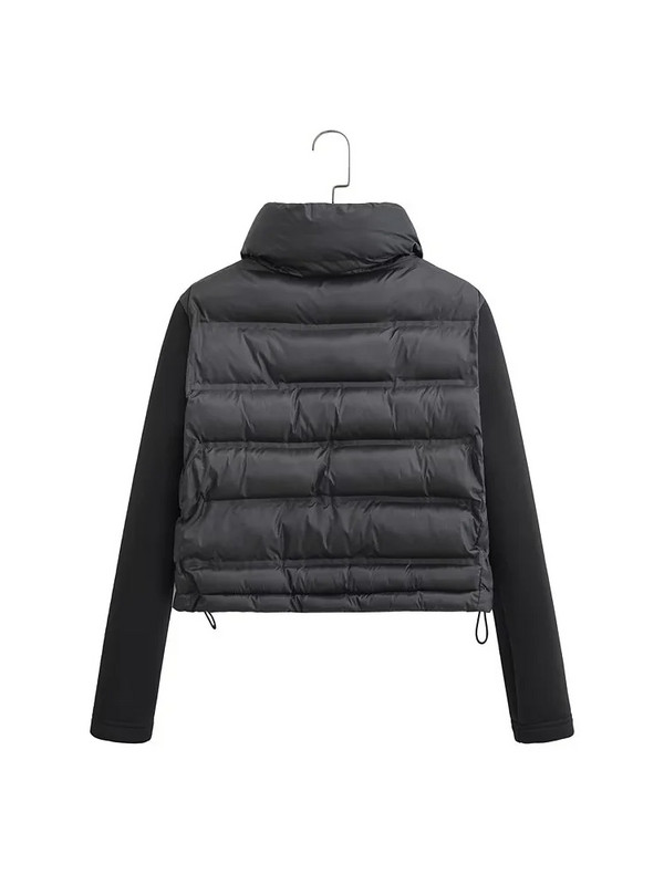 Rudens jauns sieviešu mētelis ar garām piedurknēm, polsterēts īss mētelis, brīvs jaka ar rāvējslēdzēju. LUJIA ALAN C1725