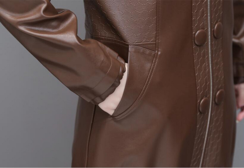 Ādas mētelis sievietēm, 2023. gada pavasaris, jauna ādas jaka sievietēm, gara, tieva motocikla ādas apģērbi, sieviešu mēteļi, melni