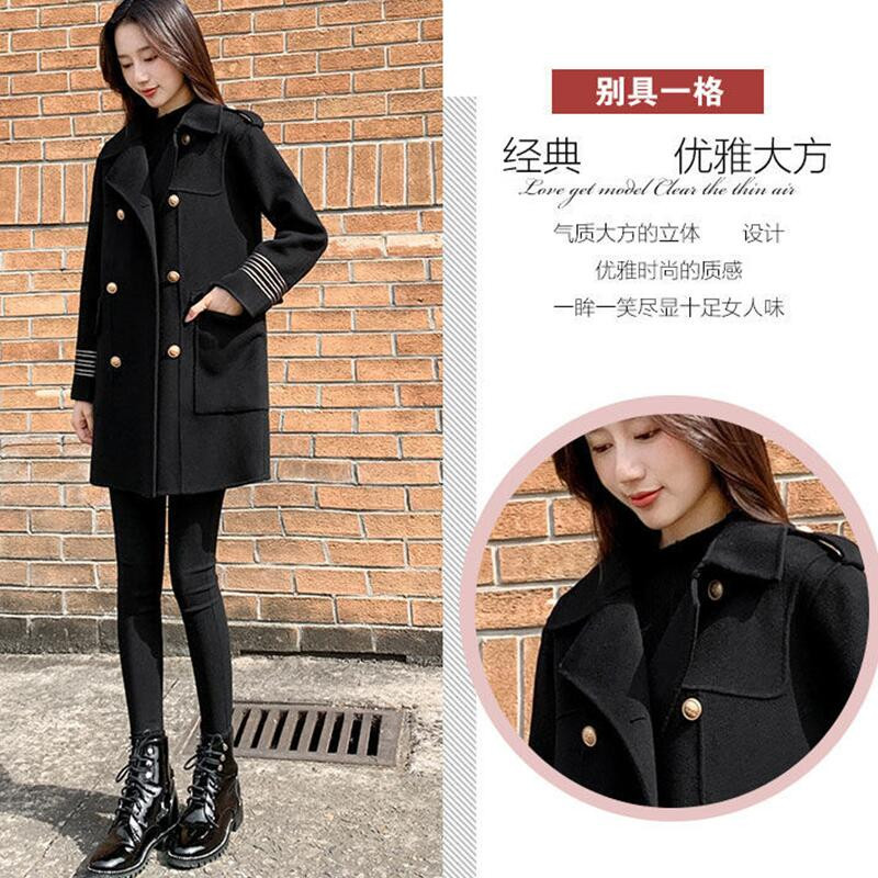 Vilnas jaka Pavasaris Sieviešu Apģērbs Jauns 2023 Sieviešu Vilnas Mētelis Garš Slim Rudens Mežonīgi Biezas Siltas Jakas Sieviešu Mēteļi Melni