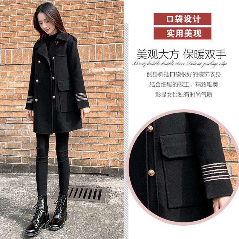 Vilnas jaka Pavasaris Sieviešu Apģērbs Jauns 2023 Sieviešu Vilnas Mētelis Garš Slim Rudens Mežonīgi Biezas Siltas Jakas Sieviešu Mēteļi Melni