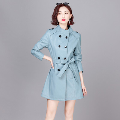 Novi ženski kožni kaput 2023. Proljetna modna ženska kožna jakna Duge uske jesenske jakne Ženski kaputi PU