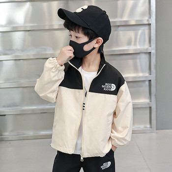 Красиви бейзболни палта за момчета Външни якета с цип Пачуърк Отпечатани букви Свободни каузални Модни 2023 Пролет Есен Корейски