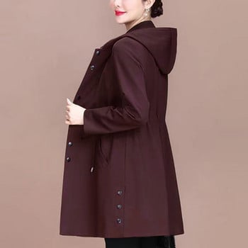 Μεσήλικας Mother Trench Coat XL-5XL Γυναικείο ανεμοθραύστη 2023 Νέο υψηλής ποιότητας γυναικείο μπουφάν, άνοιξη, φθινοπωρινό ταμπεραμέντο Slim